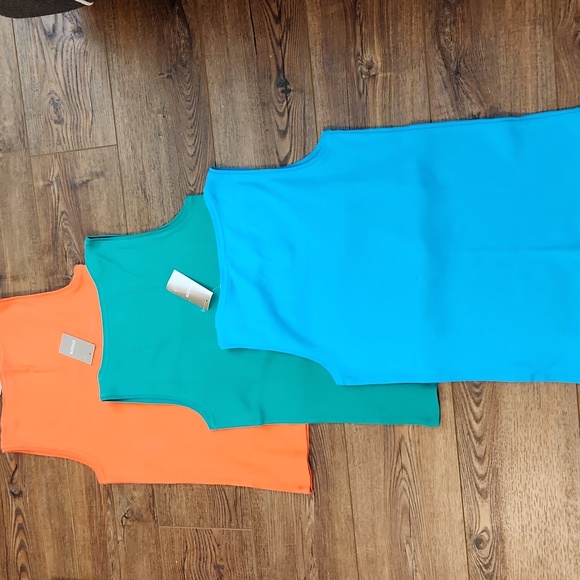 Chico's 3 Tess True Color Tees Tank Tops - Orange Green Blue NWT Small - Picture 11 of 13